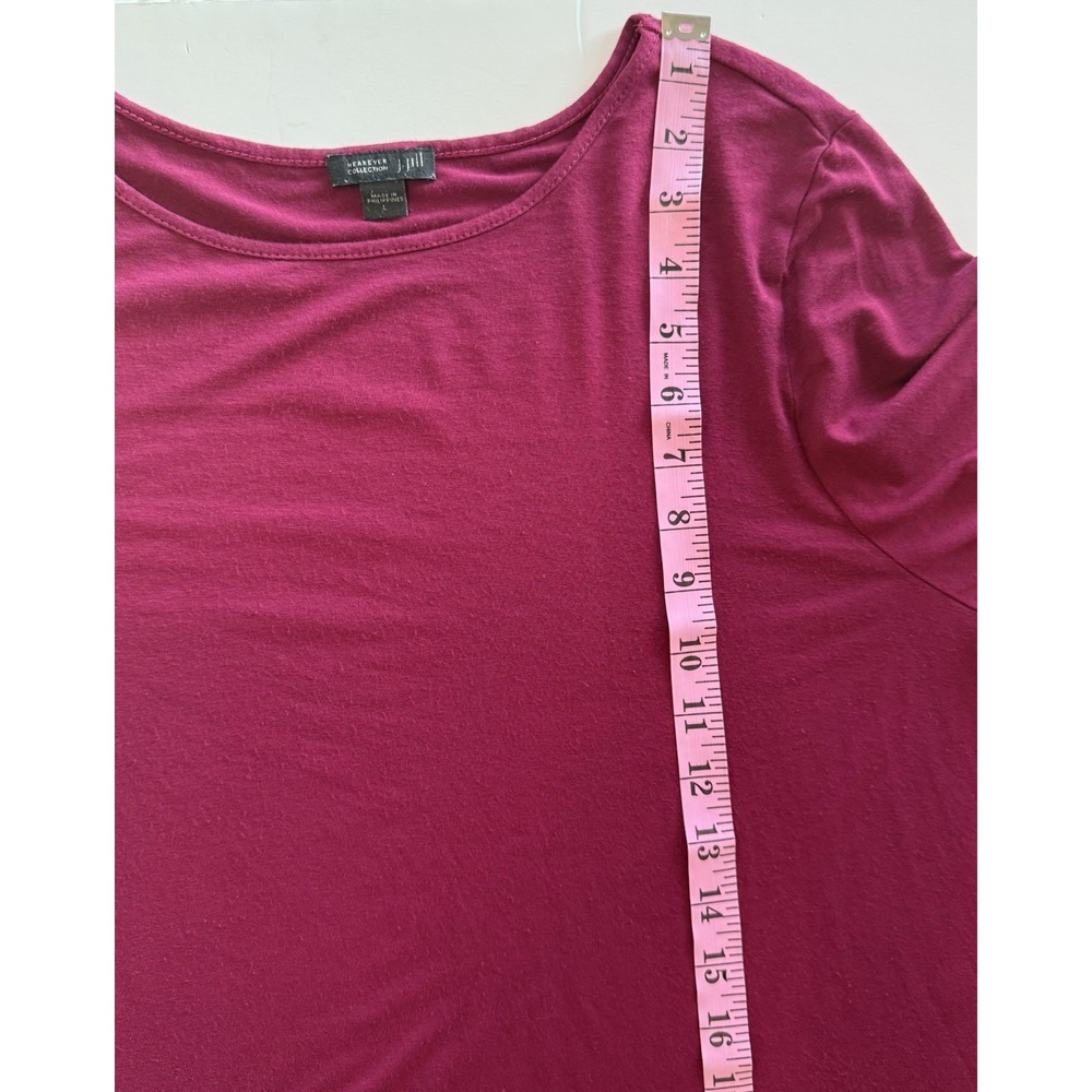J Jill Wearever Collection Jersey Knit Tunic Top Scoop Neck Relaxed Stretch Lg - Picture 11 of 14